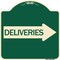 Signmission Deliveries With Right Arrow Heavy-Gauge Aluminum Architectural Sign, 18" x 18", G-1818-24362 A-DES-G-1818-24362 - alternate 1